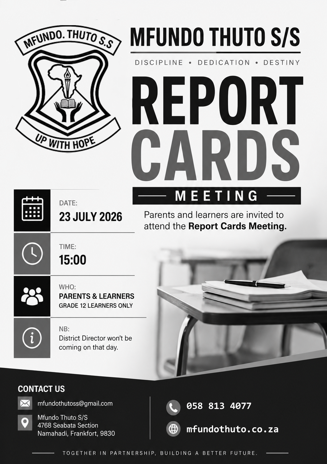 📢 REPORT CARDS MEETING | GRADE 12 LEARNERS